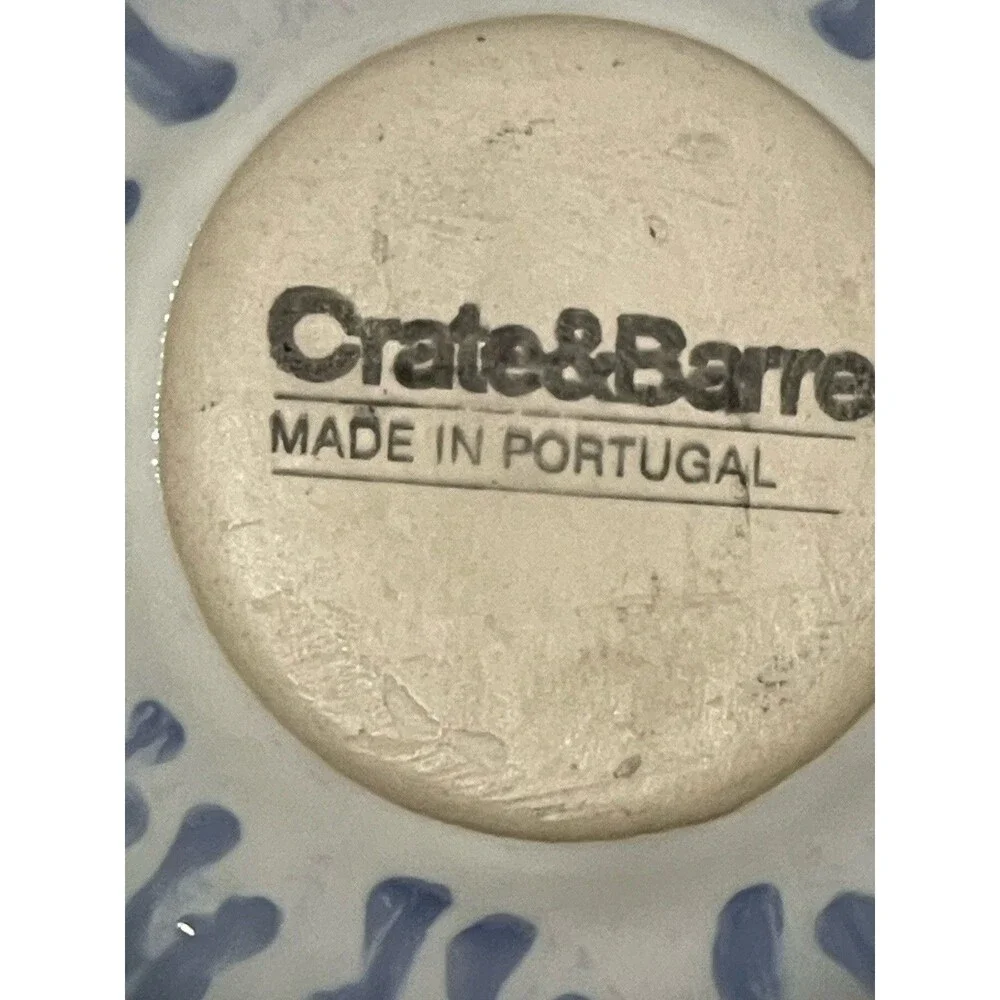 Crate & Barrel Caspian Blue Mug Bundle Made In Portugal Drinkwear Coffee Tea